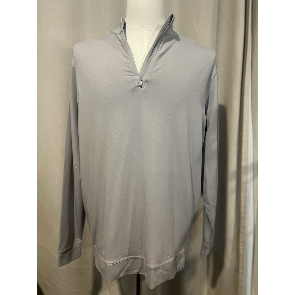 Task Men's‎ Quarter Zip Long Sleeve Shirt Light Gray Large NWT
